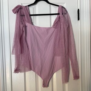 Free People Sheer Sleeve Bodysuit